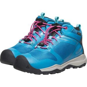 Dětské celoroční boty Keen WANDURO MID WP YOUTH fjord blue/fuchsia purple Velikost: 32-33