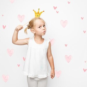 INSPIO dětské samolepky na zeď - Růžové samolepicí srdíčka