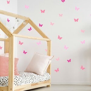 INSPIO motýlky v růžovém provedení - samolepky na zeď pro dívku