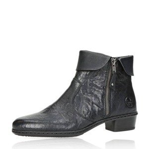 Rieker dámské stylové kožené kotníkové boty - černé - 37