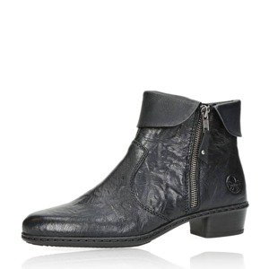 Rieker dámské stylové kožené kotníkové boty - černé - 41