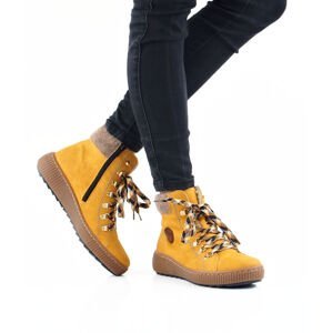 Rieker dámské zateplené kotníkové boty - žluté - 38