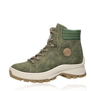 Rieker dámské stylové kotníkové boty na zip - olivové - 36