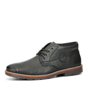 Rieker pánské kožené kotníkové boty na zip - černé - 46