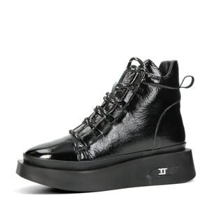 Robel dámské kožené kotníkové boty na zip - černé - 36