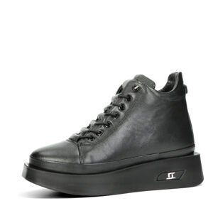 Robel dámské kožené kotníkové boty na zip - černé - 36