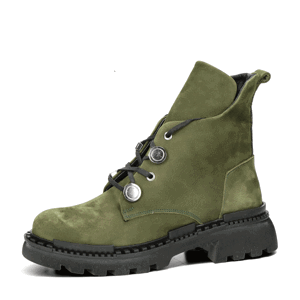 ETIMEĒ dámské nubukové kotníkové boty - zelené - 37