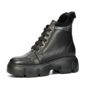 ETIMEĒ dámské zimní kotníkové boty na zip - černé - 40
