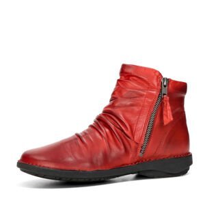 Creator dámské kožené kotníkové boty - červené - 36
