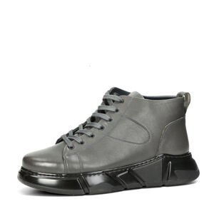 Robel pánské kožené kotníkové boty na zip - šedé - 41