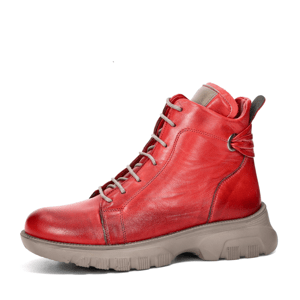 Robel dámské kožené kotníkové boty - červené - 38