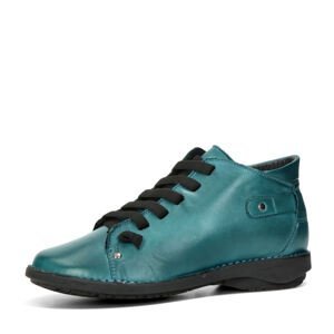 Creator dámské komfortní kotníkové boty z hladké kůže - modré - 36