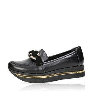 Olivia shoes dámské kožené zateplené polobotky - černé - 40