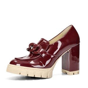 Olivia shoes dámské lakované polobotky - bordó - 37