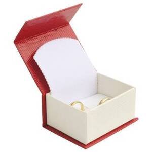 Šperky4U Červená dárková krabička na snubní prsteny magnetické zavírání - KR0350-R