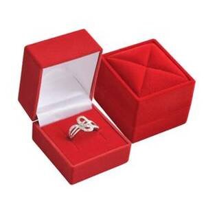 Šperky4U Sametová dárková krabička na prsten  - KR0321-R