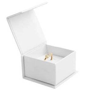Šperky4U Dárková krabička na prsten bílá, magnetické zavírání - KR0318-WH