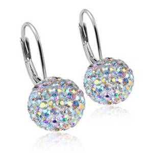 NUBIS® Stříbrné náušnice koule 8 mm s krystaly Crystals from Swarovski® AB - NBS001-AB