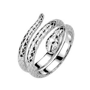 Šperky4U Ocelový prsten had, vel. 65 - velikost 65 - OPR1942-65