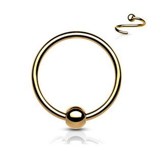 Šperky4U Zlacený piercing - kruh titan, 1,0 x 8 mm - TIT1103-GD