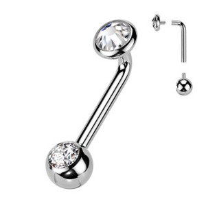 Šperky4U Christina piercing TITAN, čirý kamínek - KT005-C