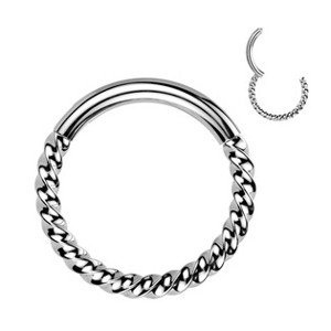 Šperky4U Piercing segment kruh TITAN kroucený - TIT1330-1208