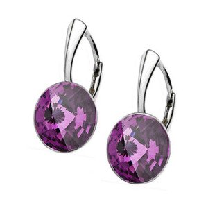 NUBIS® Stříbrné náušnice Crystals from Swarovski, Amethyst - NBP140-AM