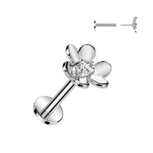 Šperky4U Piercing do brady kytička - PUSH IN labreta - LB1123