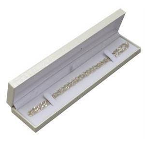 Šperky4U Bílá koženková krabička na náramek - KR0072-WH