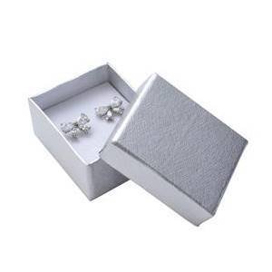 Šperky4U Dárková krabička na náušnice - stříbrná - KR0161-ST