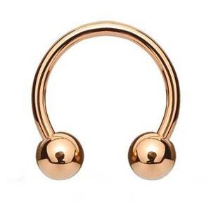 Šperky4U Piercing podkova, barva růžové zlato, tl. 1,2 mm - PV1001RD-120833