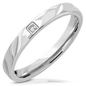 NUBIS® Prsten ocel zirkon, šíře 5 mm - velikost 60 - NSS3005-ZR-60