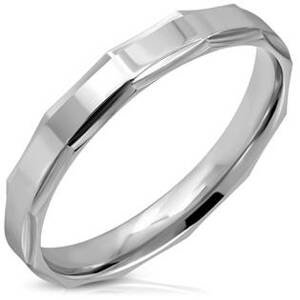 Šperky4U NSS3007 Pánský snubní ocelový prsten - velikost 55 - NSS3007-4-55