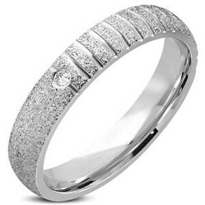Šperky4U Pískovaný ocelový prsten, šíře 4 mm - velikost 52 - OPR1729-4-52