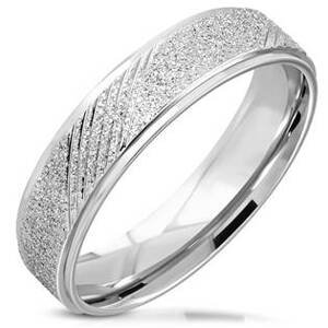 Šperky4U NSS3008 Pánský snubní ocelový prsten, šíře 6 mm - velikost 57 - NSS3008-6-57