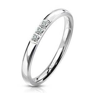 Šperky4U Ocelový prsten se zirkony - velikost 52 - OPR1774-52