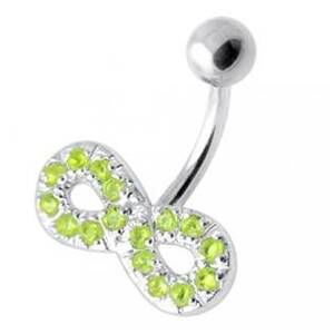 Šperky4U Stříbrný piercing do pupíku - nekonečno - BP01021-G