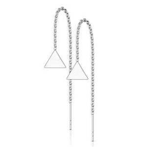 Šperky4U Provlékací ocelové náušnice trojúhelníky - OPN1660-ST