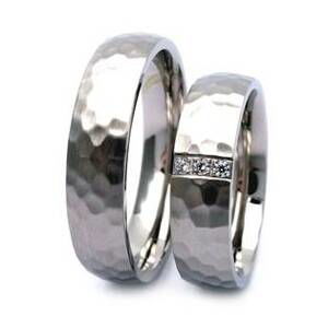NUBIS® NSS3016 Tepaný dámský snubní prsten ocel - velikost 52 - NSS3016-ZR-52
