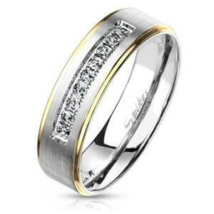 Spikes USA OPR0109 Pánský ocelový prsten se zirkony - velikost 59 - OPR0109-6-59
