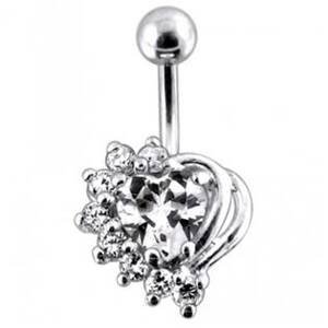 Šperky4U Stříbrný piercing do pupíku - BP01155-CC