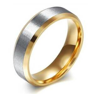 Šperky4U OPR1830 Pánský zlacený ocelový prsten - velikost 67 - OPR1830-P-67