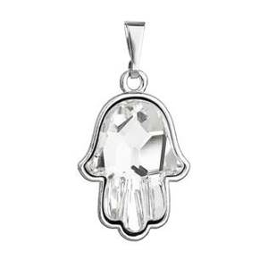 EVOLUTION GROUP CZ Stříbrný přívěsek s krystaly Swarovski Hamsa ruka Fatima - 74037.1