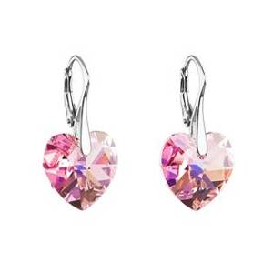 EVOLUTION GROUP CZ Stříbrné náušnice srdce Crystals from Swarovski®, LIGHT ROSE - 31012.4 light rose AB