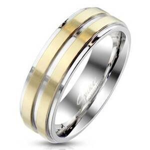 Šperky4U OPR1769 Pánský ocelový prsten s pruhy - velikost 70 - OPR1769-71