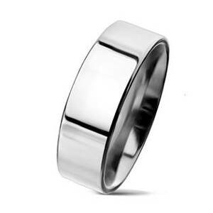 NUBIS® Lesklý prsten chirurgická ocel, šíře 6 mm - velikost 48 - NSS3004-6-48