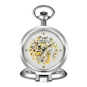 Šperky4U Mechanické kapesní hodinky otevírací - cibule - KH0073-ST