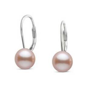 NUBIS® Stříbrné náušnice - růžové perly 8 mm - NBP1019-08