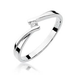 NUBIS® Zlatý zásnubní prsten s diamantem - velikost 55 - W-137W-55