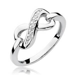 NUBIS® Zlatý prsten nekonečno s diamanty - velikost 60 - W-285W-60